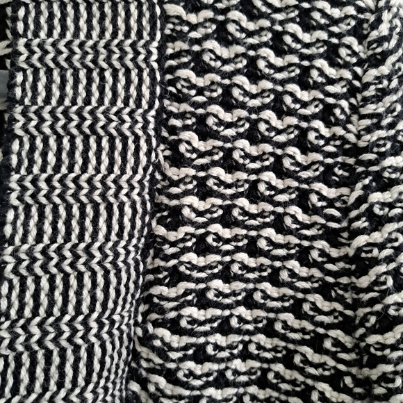 Talbots Chunky Knit Cardigan Sweater Black And White Open Front Women's Size M - Picture 5 of 11
